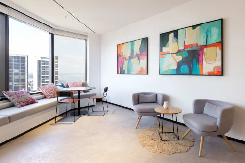 'Cool Life' large colorful statement abstract painting print | Paintings by Sarina Diakos Art | Combined Insurance, a division of Chubb Insurance Australia Limited in North Sydney