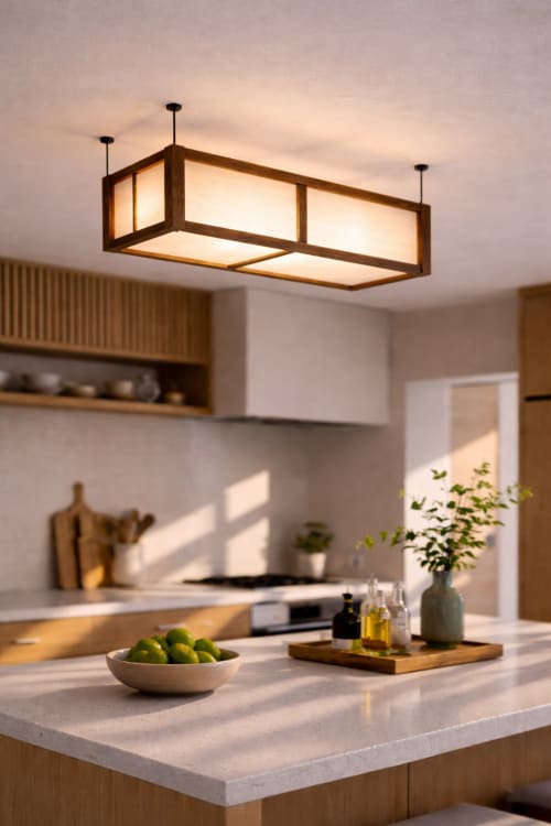 Kitchen or Dining Room Washi Paper Hanging Lamp | Lamps by Dan W