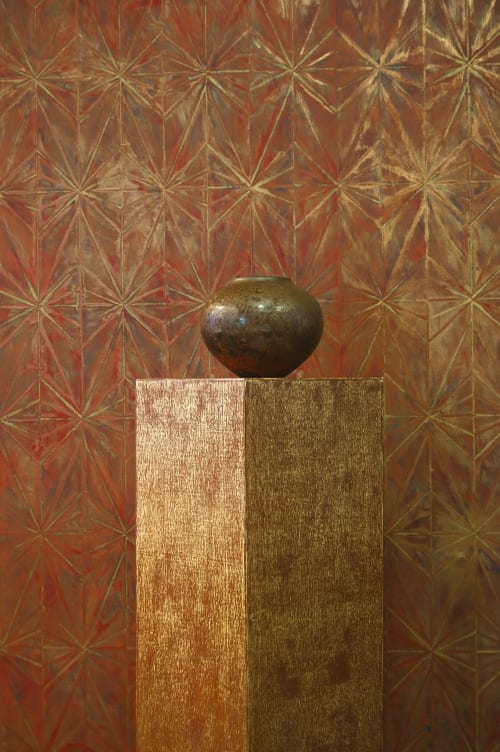 Astral in Oxide - hand-painted wallpaper from Alpha's Texture Collection | Wallpaper by The Alpha Workshops