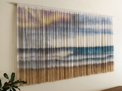 HORIZON Coastal Ocean Seascape Wall Tapestry | Macrame Wall Hanging in Wall Hangings by Wallflowers Hanging Art