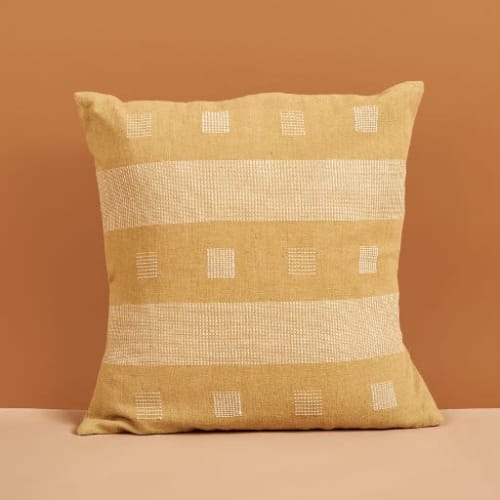 Chokor Nira Ochre Pillow | Pillows by Studio Variously