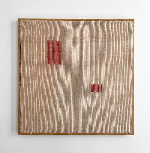 SOLD: Minimalist Woven Tapestry in Birch Frame | Wall Hangings by Cheyenne Concepcion