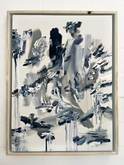 "april showers" (sold) | Oil And Acrylic Painting in Paintings by VISCERAL HOME STUDIO