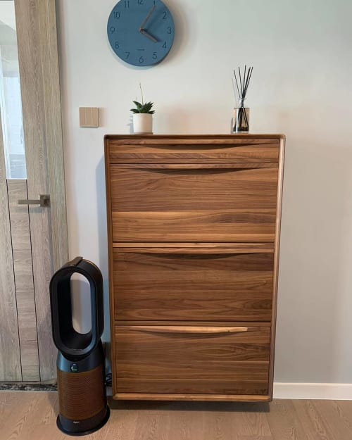 Midcentury Modern Black Walnut Shoe Cabinet By Sprue Bespoke Furniture Seen At Private Residence Wescover