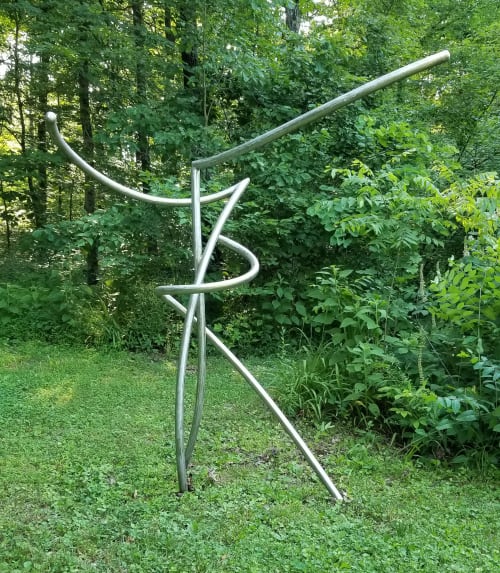 Paths of Three Leaves Falling | Public Sculptures by Dave Caudill