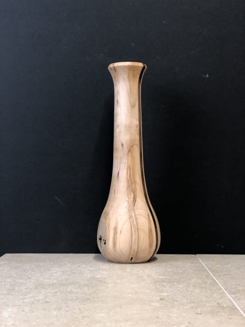 Ambrosia Maple and Black Walnut Vase 1 | Vases & Vessels by Patton Drive Woodworking