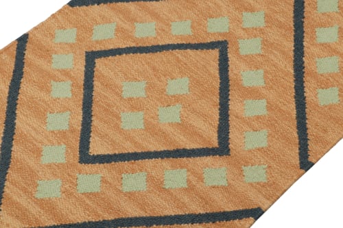 Rug & Kilim’s Tribal style Kilim in Gold with Black & Green | Rugs by Rug and Kilim