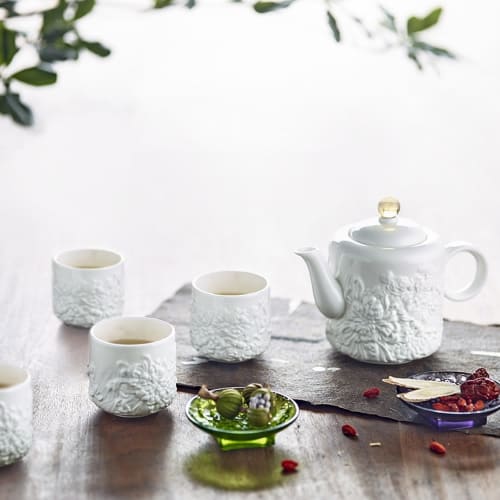 "Four Seasons of Leisure" Bone China Tea Set | Cups by Lawrence & Scott