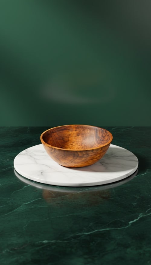 Solid Walnut Wood Bowl | Handcrafted Luxury Original | Decorative Objects by Holzkunst Samuel Meisinger