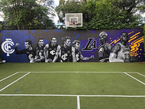 Basketball Court | Murals by Kevin 'Ohnoes' Gold