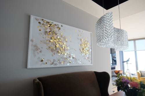 "Dappled" Brass + Mica Dimensional Wall Art | Mixed Media by Brandin Hurley Studio