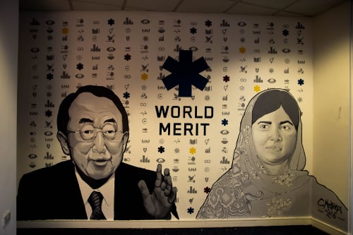 Malala Yousafzai and Ban Ki Moon | Murals by Vally_M_Art | Liverpool in Liverpool