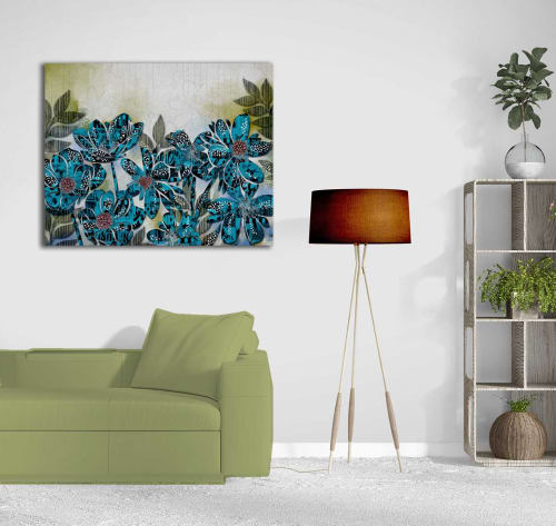 Modern Floral Blue | Art & Wall Decor by Robin Jorgensen
