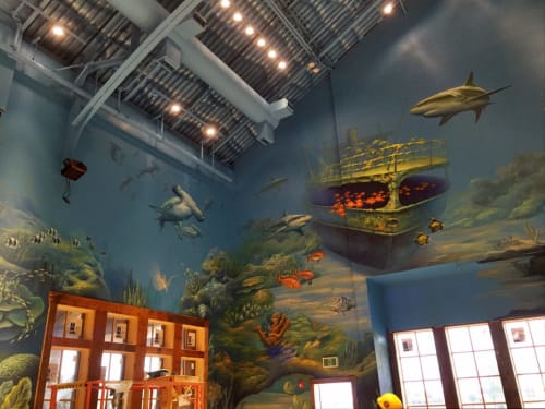 Underwater Themed Mural | Murals by Art by Andrea Ehrhardt | Tsawwassen Lawn Bowling Club in Delta