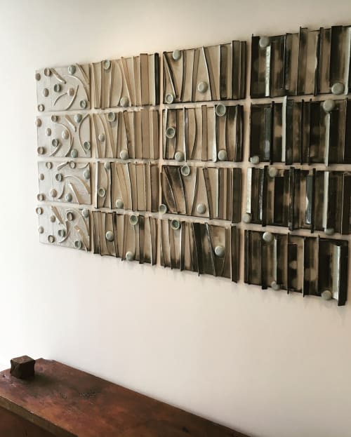 16-pieces Ceramic Installation | Wall Hangings by Len Carella