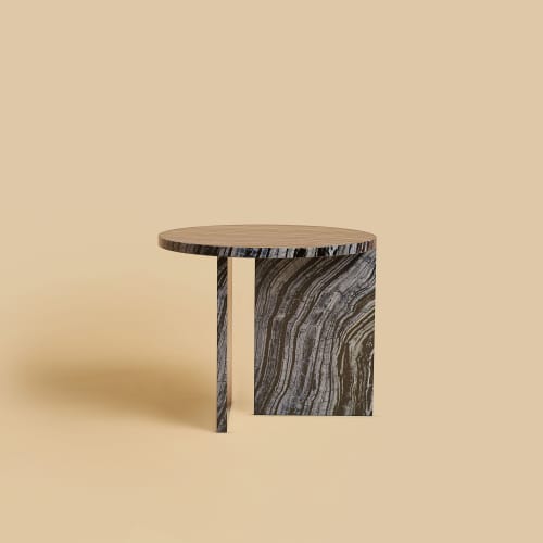Kenya Black Marble Side Table - KYUSHU by Lebanto | Tables by Lebanto