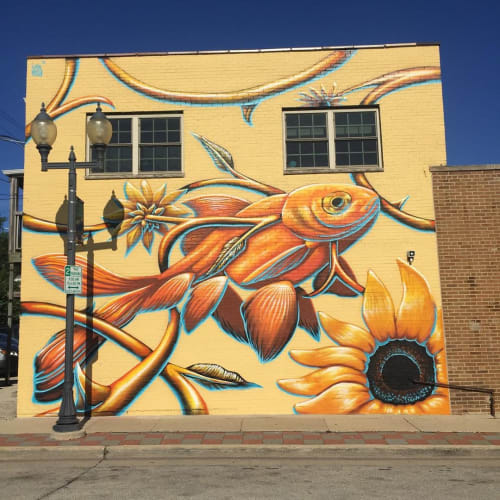 A Life of Gold | Murals by Ivan Roque | Tosa Yoga Center in Wauwatosa