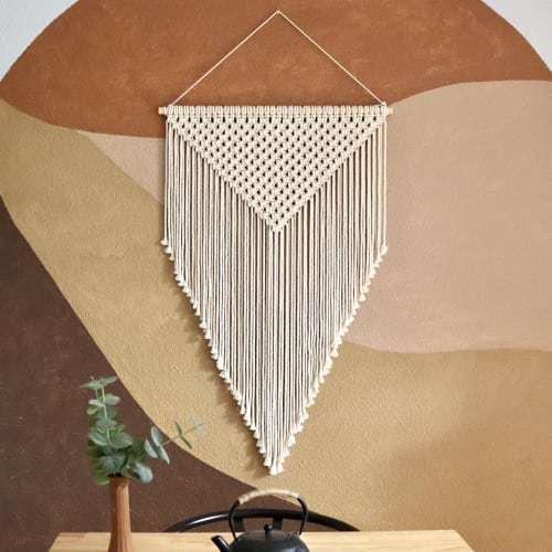 Elegant Macrame Wall Hanging, Geometric Wall Art - Adira | Wall Hangings by YASHI DESIGNS