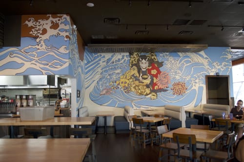 Oni Ramen Restaurant Mural | Murals by Dylan Kennedy Murals | Oni Ramen in Fort Worth