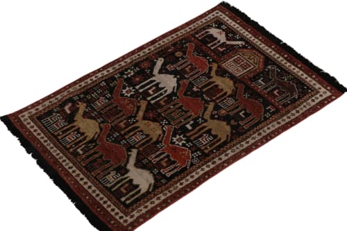 Rug & Kilim’s Shirvan Tribal Rug In Red, Orange & Brown | Area Rug in Rugs by Rug and Kilim