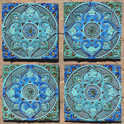 Kitchen Backsplash with Handmade Spanish Turquoise Tile - 1 | Tiles by GVEGA