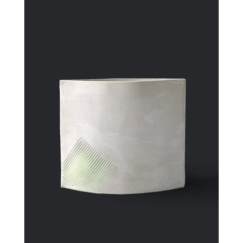 Chartreuse Block Wind Vase Sculpture | Sculptures by AKIKO TSUJI