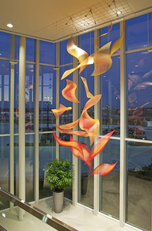 Sunrise Cascade | Sculptures by Talley Fisher | Pinnacle Bank in Omaha