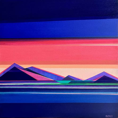 Chasing Daylight, 30in x 30in, Acrylic on Canvas | Paintings by Shilo Ratner