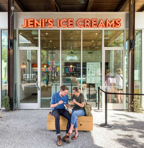 Beam Bench | Large Reclaimed Wood Bench | Benches & Ottomans by Alabama Sawyer | Jeni's Splendid Ice Creams in Birmingham
