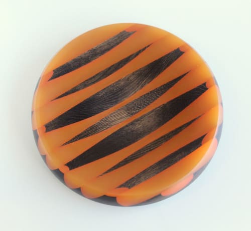 Long Shadow Series #09 (black and orange bowl) | Decorative Bowl in Decorative Objects by Long Grain Furniture
