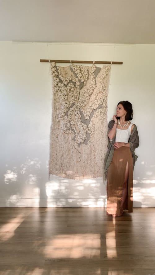 "Satori" woven wall sculpture, wall hanging, weaving