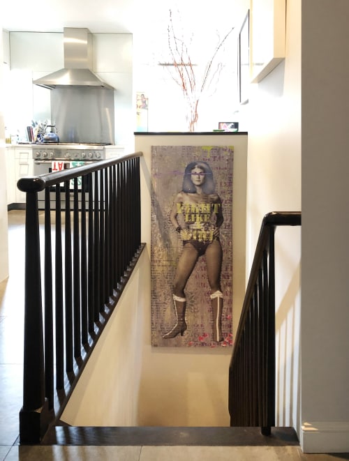 Lynda Fight Like A Girl Yellow | Mixed Media by Tina Psoinos art + photography