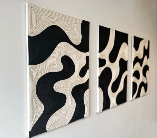 "Monochrome" Fiber Art Wall Hanging | Tapestry in Wall Hangings by SOJA Art Studio