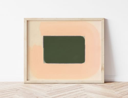 Green & Pink Abstract Color Field Art Print | Paintings by Emily Keating Snyder