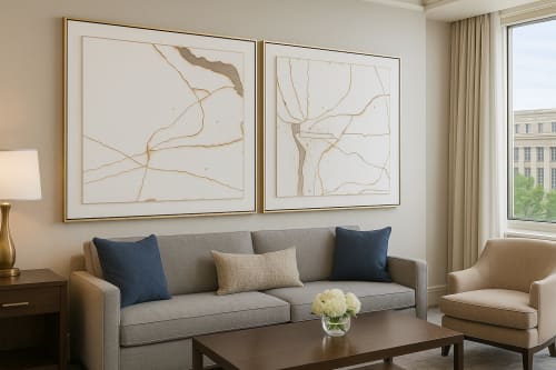 Playing With Fire, No. 81 (for JW Marriott DC) | Mixed Media by Kelly M O'Brien | PaperJoy Studio | JW Marriott Washington, DC in Washington