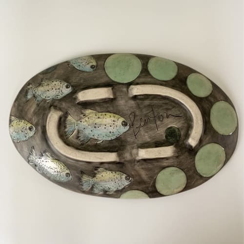 Ceramic Platter with Spotted Fish | Serveware by Marla Benton