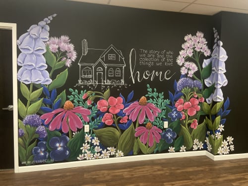 Painted floral mural | Murals by Kara Bella Art