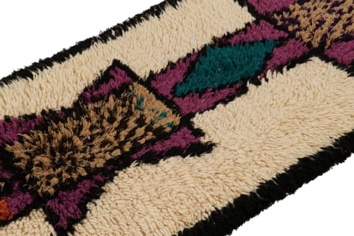 Vintage Moroccan Runner with Polychromatic Geometric | Area Rug in Rugs by Rug and Kilim