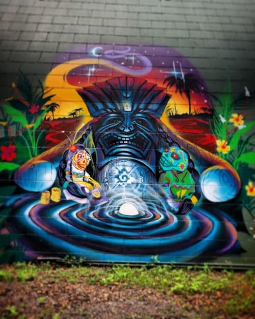 Mama Tiki Mural in Kauai | Street Murals by VELA ART | Tiki Tacos in Kapaʻa