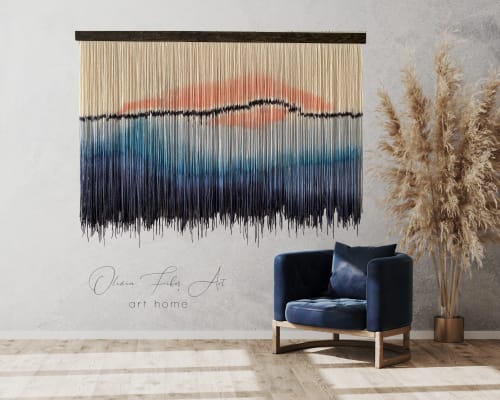 Mountain Tapestry- ZORKE II-Modern Wall Decoration | Macrame Wall Hanging by Olivia Fiber Art