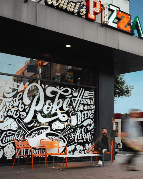 Mural on Glass | Murals by Stefan Kunz | What's Pizza in Düsseldorf