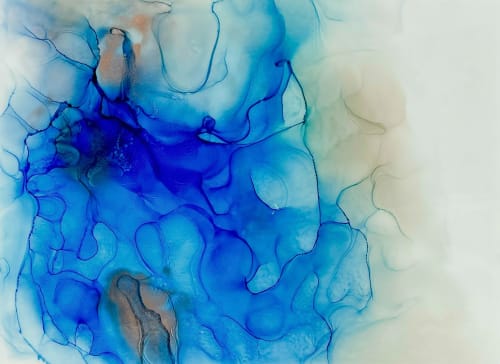 'Aqua' - Luxury Abstract Resin and Alcohol Inks Artwork | Paintings by Christina Twomey Art + Design