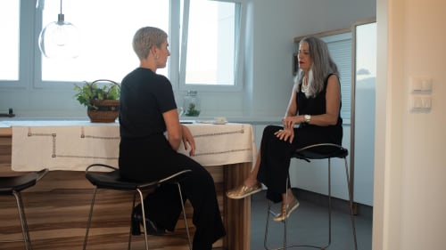 ¨Hug¨Kitchen Bar Stool Brass Steel & Tan Leather | Counter Stool in Chairs by Jover + Valls