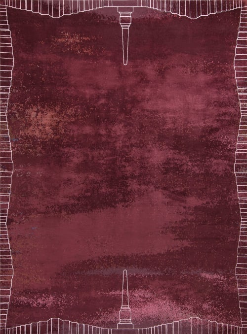 Rug Roma Amaranto hand-knotted silk burgundy color | Area Rug in Rugs by Atelier Tapis Rouge