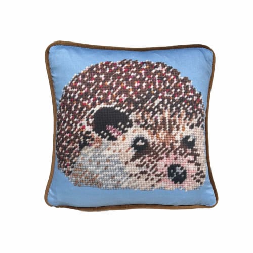 organic cotton sateen HARRIS THE HEDGEHOG toss pillow | Pillows by Mommani Threads