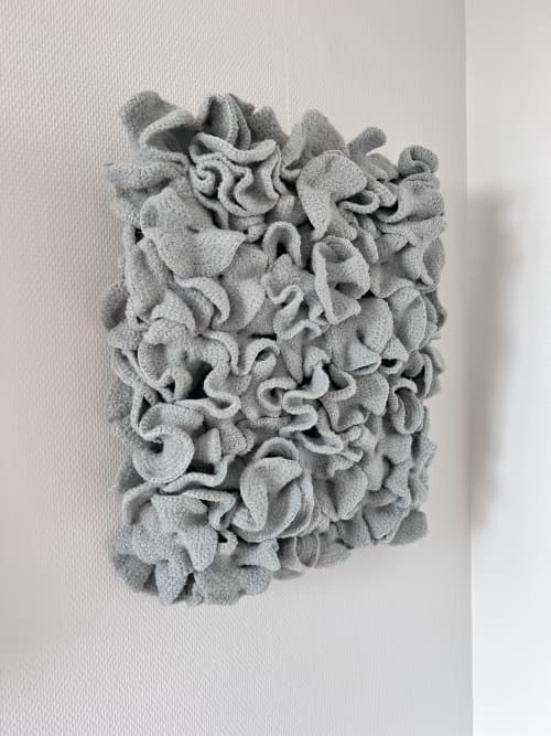"FOLIAGE" in GREY large woven wall hanging tapestry macrame | Wall Hangings by Anna Baranova Art