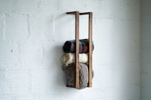 Modern Blanket Wall Rack | Storage by THE IRON ROOTS DESIGNS