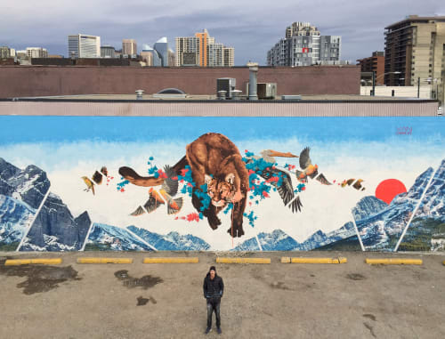 Wild Facing West | Murals by Van Charles | Saneal Cameras in Calgary