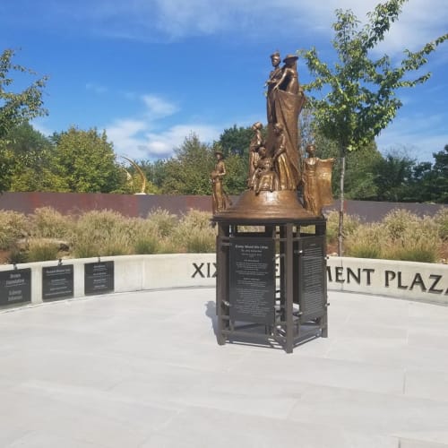 Arkansas Nineteenth Amendment Memorial by Jane DeDecker, NSG | Public Sculptures by JK Designs and the National Sculptors' Guild | Vogel Schwartz Sculpture Garden in Little Rock