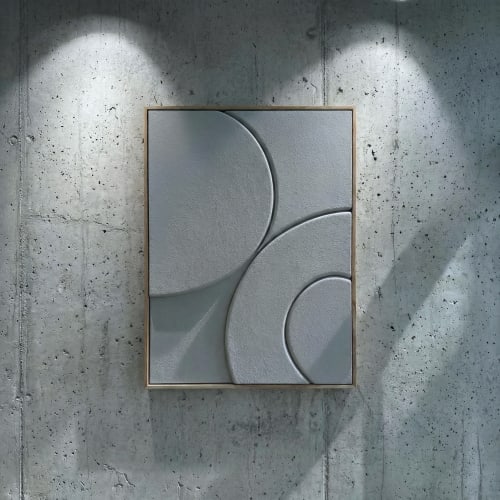 Grey Relief | Sculptural Textured Wall Art | Wall Sculpture in Wall Hangings by DY atelier